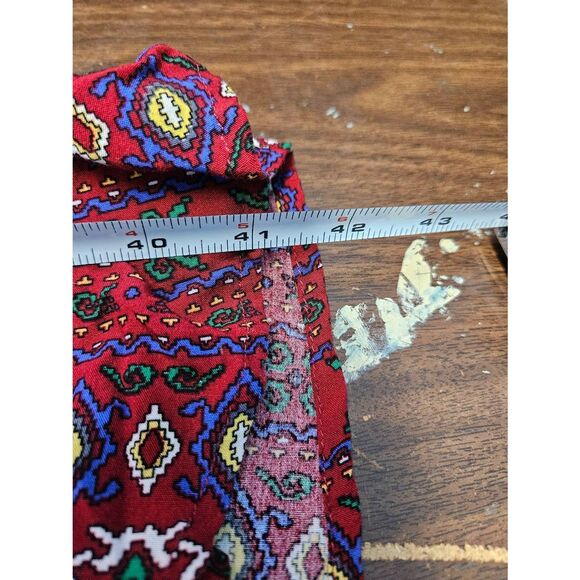 Shein Boho Red Maxi Skirt Size 6 Double Side Slit - Picture 7 of 7